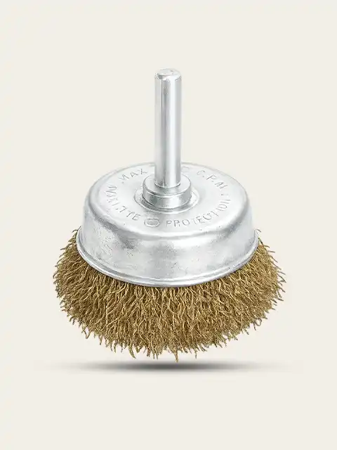 UltraCut Crimped Shank Cup Brush Brass Coated Wire