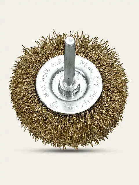 UltraCut Crimped Shank Wheel Brush Brass Coated Wire